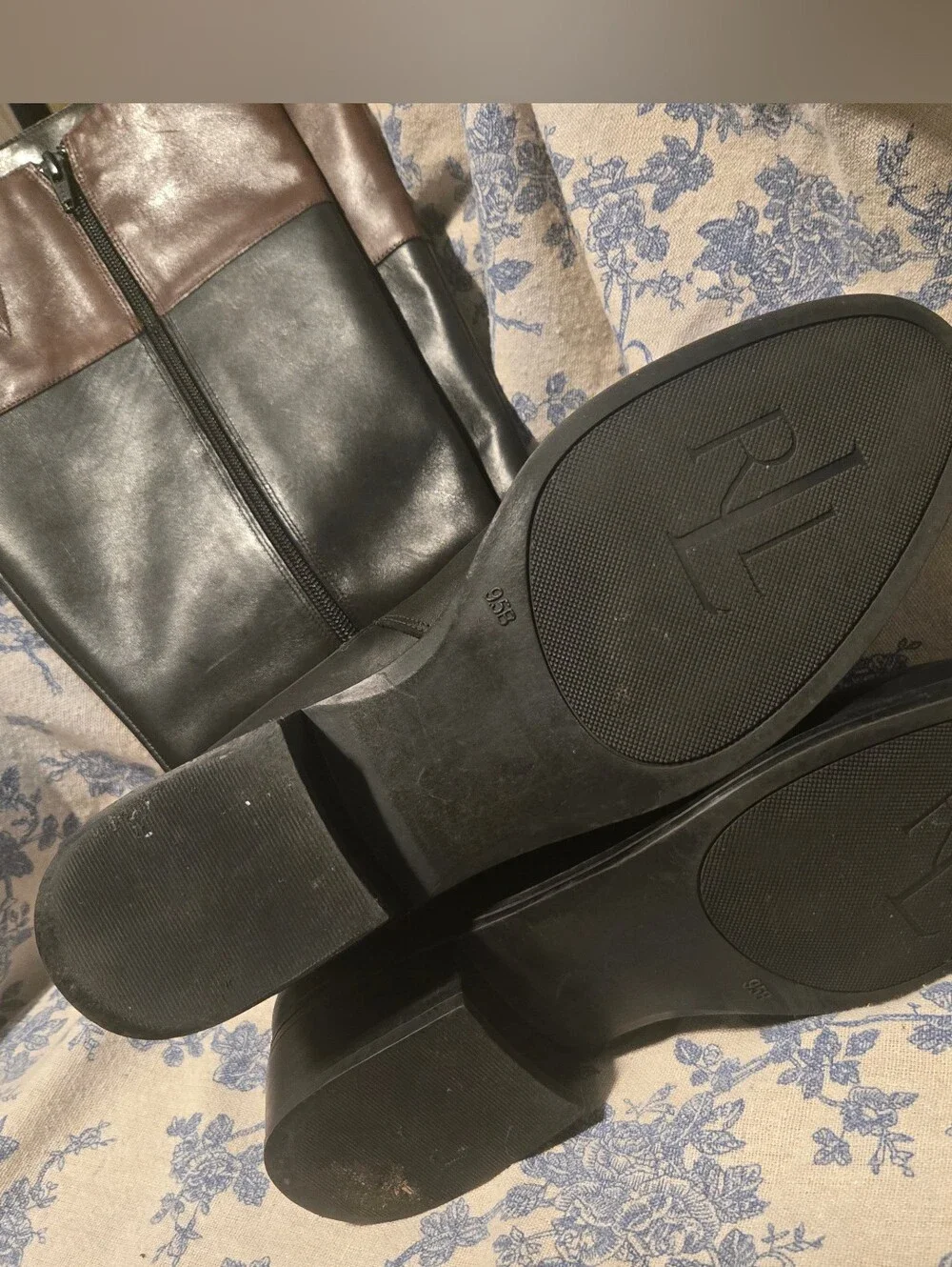 Ralph Lauren Riding Boots Size 9.5 Knee High Classic Prep Logo